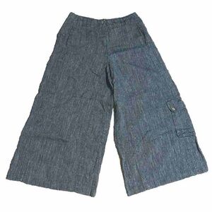 Yuvita Lagenlook Wide Leg Crop Cargo Culotte Pant Gray‎ Small